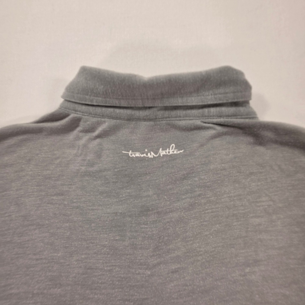 Travis Mathew Mens XL Gray Heathered Striped Short Sleeve Golf Polo Shirt - Picture 7 of 9